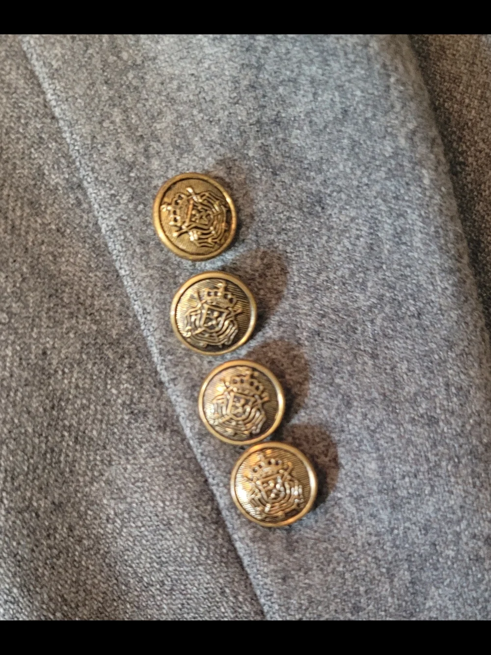 Men's Gray Two-Button Sports Jacket Detailed Brass Buttons